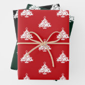 Niedliche dunkelkieferngrüne Weihnachtsbaumen Geschenkpapier Set (Beispiel)