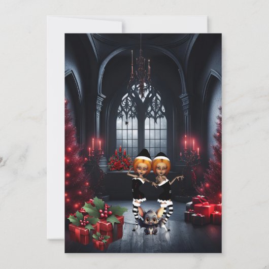 Niedliche dunkle Elfen. Einladung (Rückseite)