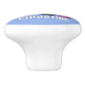 Niedliche dunkle Haut Mermaid Kinderzimmer-Stil Keramikknauf (Seitenansicht)