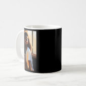 Niedliche dunkle Hautmädchen Lächeln Sticker Kaffeetasse (Vorderseite Links)