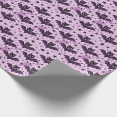 Niedliche dunkle Lila Halloween-Fledermäuse Geschenkpapier (Ecke)