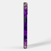 Niedliche dunkle lila Imitat Glitzer Monogramm Case-Mate iPhone Hülle (Rückseite / Rechts)