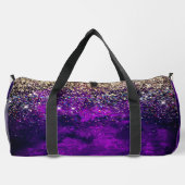 Niedliche dunkle lila Imitat Glitzer Monogramm Duffle Bag (Rückseite)