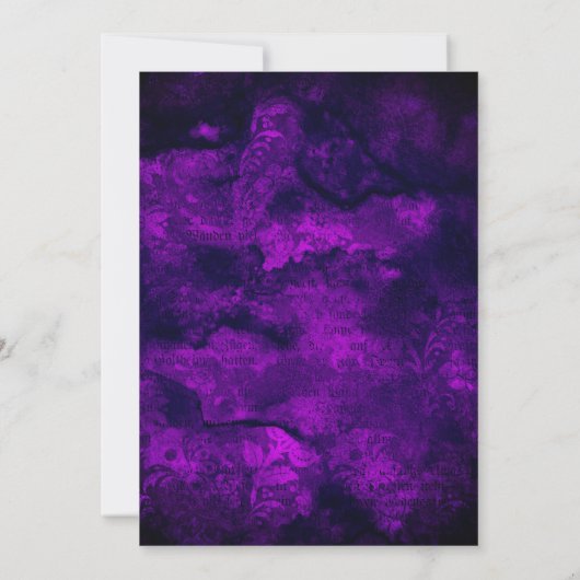 Niedliche dunkle lila Imitat Glitzer Monogramm Einladung (Rückseite)