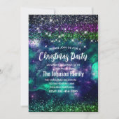 Niedliche dunkle lila Imitate Glitzer Weihnachten Einladung (Vorderseite)