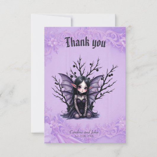 Niedliche dunkle Mähne mit Bat Wings Dankeskarte (Vorderseite)