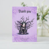 Niedliche dunkle Mähne mit Bat Wings Dankeskarte (Stehend Vorderseite)