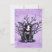 Niedliche dunkle Mähne mit Bat Wings Dankeskarte (Rückseite)