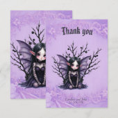 Niedliche dunkle Mähne mit Bat Wings Dankeskarte (Vorne/Hinten)