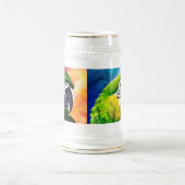 Niedliche durch KI erzeugte Papageien Nah Bierglas (Mittel)