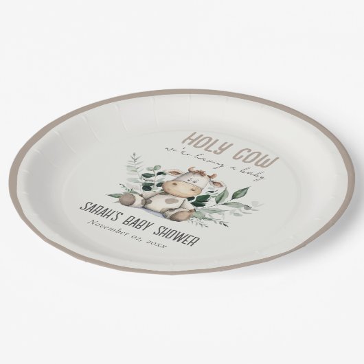 Niedliche Dusche aus dem heiligen Kuh-Foliage Past Pappteller (Schrägansicht)