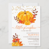 Niedliche Dusche aus Goldkürbis Einladung (Vorderseite)