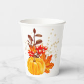 Niedliche Dusche aus Goldkürbis Pappbecher (Rückseite)