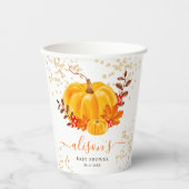 Niedliche Dusche aus Goldkürbis Pappbecher (Vorderseite)