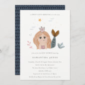 Niedliche Dusche aus weißem Meerwasser Meerjungfra Dankeskarte (Vorne/Hinten)