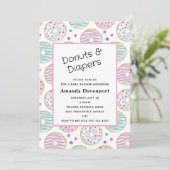 Niedliche Dusche Donut Pattern Babydusche Einladung (Stehend Vorderseite)