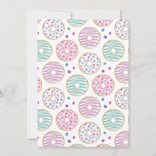 Niedliche Dusche Donut Pattern Babydusche Einladung (Rückseite)