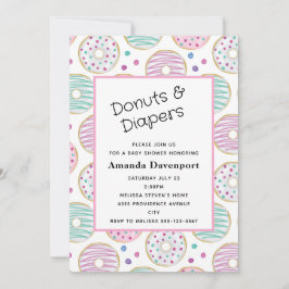Niedliche Dusche Donut Pattern Babydusche Einladung