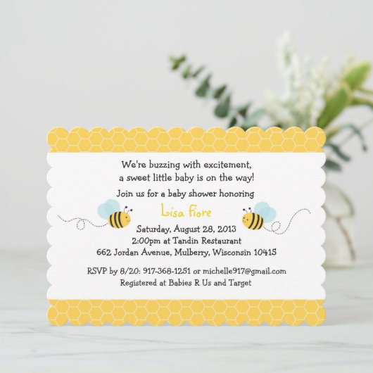 Niedliche Dusche Einladung (Stehend Vorderseite)