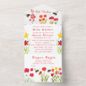 Niedliche Dusche für Hummelblüten All In One Einladung (Innen)