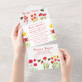 Niedliche Dusche für Hummelblüten All In One Einladung