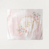 Niedliche Dusche in Rosa Blütendusche Wandteppich (Vorderseite (Horizontal))