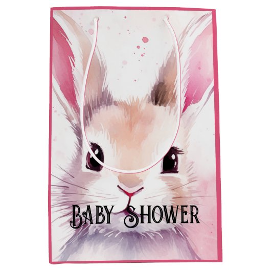 Niedliche Dusche in sonniger Farbe Rosa Babydusche Mittlere Geschenktüte (Vorderseite)