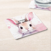 Niedliche Dusche in sonniger Farbe Rosa Babydusche Rechteckiger Pappuntersetzer (angewinkelt)