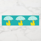 Niedliche Dusche mit Regenschirm Wasserflaschenetikett (Einzelnes Label)