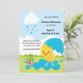 Niedliche Duschen im April Einladung (Stehend Vorderseite)