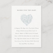 Niedliche Dusky Blue Floral Heart Books for Baby S Begleitkarte (Vorderseite)
