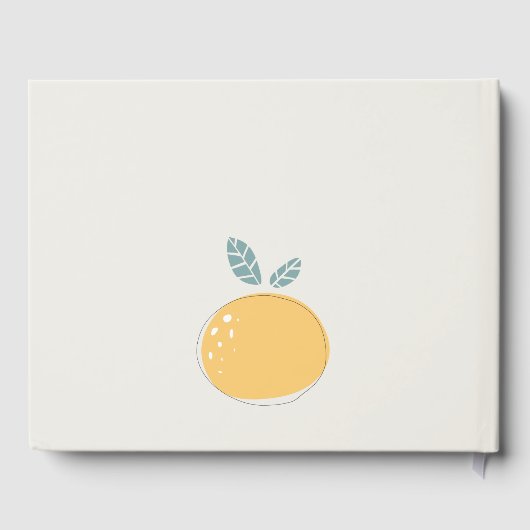 Niedliche Dusky Blue Lemon Fruity Bold Baby Dusche Gästebuch (Rückseite)