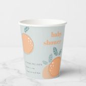 Niedliche Dusky Blue Orange Fruity Bold Baby Dusch Pappbecher (Vorderseite)