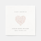 Niedliche Dusky Blush Blues Heart Baby Dusche Serviette (Vorderseite)