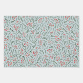 Niedliche dustige blaue Blattgrün Blätter Muster (Vorderseite)