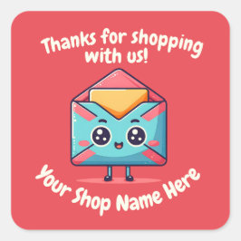 Niedliche E-Mail für kleine Unternehmen im benutze Quadratischer Aufkleber