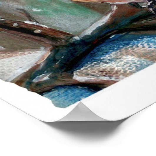 Niedliche Eastern Bluebird Winter Art Print Poster (Ecke)