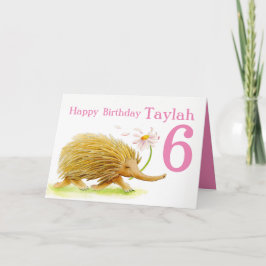 Niedliche Echidna Winterfarbe bei Mädchen 6. Gebur Karte