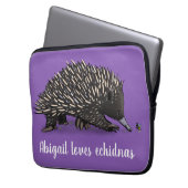 Niedliche Echodina mit Bienenabbildungen Laptopschutzhülle (Vorderseite Links)
