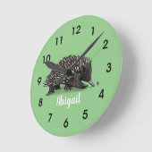 Niedliche Echodina mit Bienenabbildungen Runde Wanduhr (Winkel)