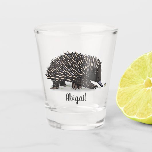 Niedliche Echodina mit Bienenabbildungen Schnapsglas (Vorderseite)