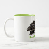 Niedliche Echoidna mit Bug-Cartoon Zweifarbige Tasse (Links)