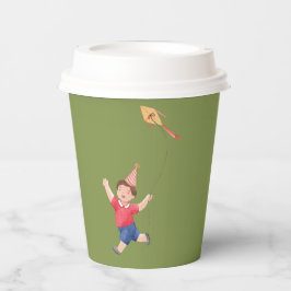 Niedliche Editable Green Picnic Birthday Kids Gard Pappbecher