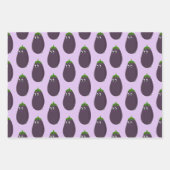 Niedliche Eggplant Print Geschenkpapier Set (Vorderseite 3)