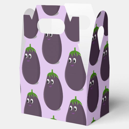 Niedliche Eggplant Print Geschenkschachtel (Geöffnet)