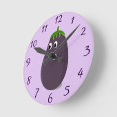 Niedliche Eggplant Print Runde Wanduhr (Winkel)