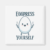 Niedliche "Eggpress Yourself" Funny Pun Magnet (Vorne)