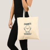 Niedliche "Eggpress Yourself" Funny Pun Tote Tasch Tragetasche (Vorderseite (Produkt))