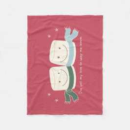 Niedliche Eibisch-Liebe-Winter-Feiertags-Decke Fleecedecke