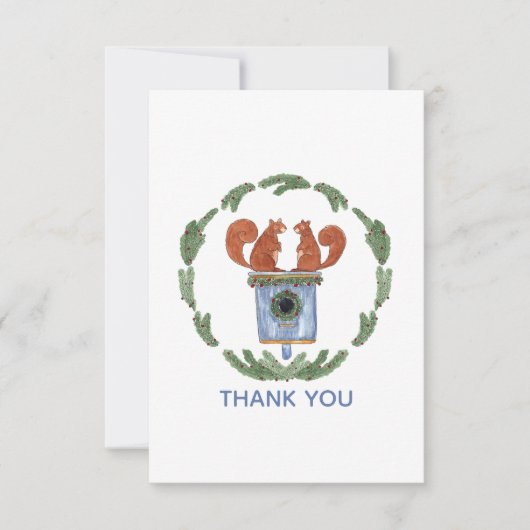 Niedliche Eichhörnchen Dankeskarte (Vorderseite)